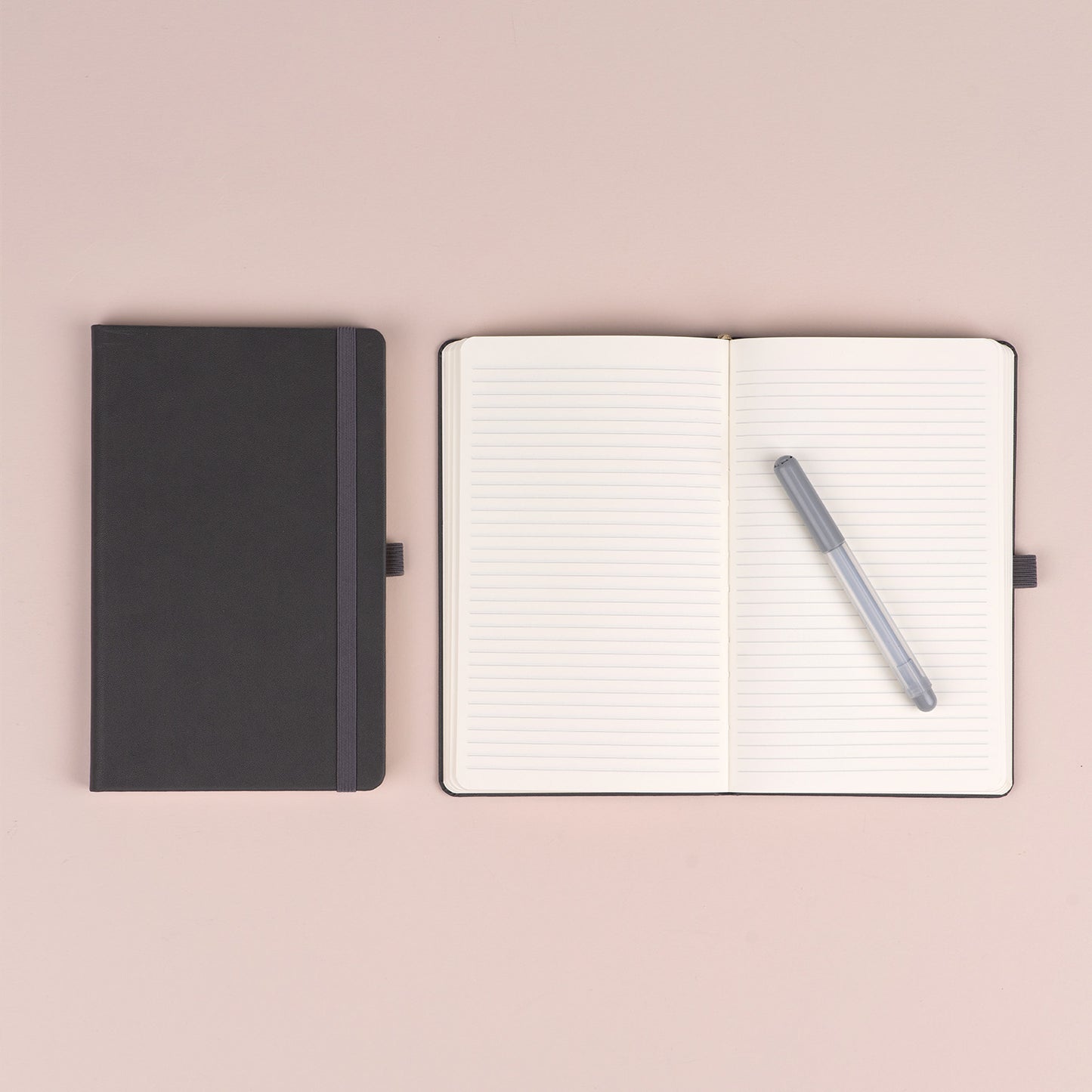 Notebook Grey, lined, 13 × 21 cm