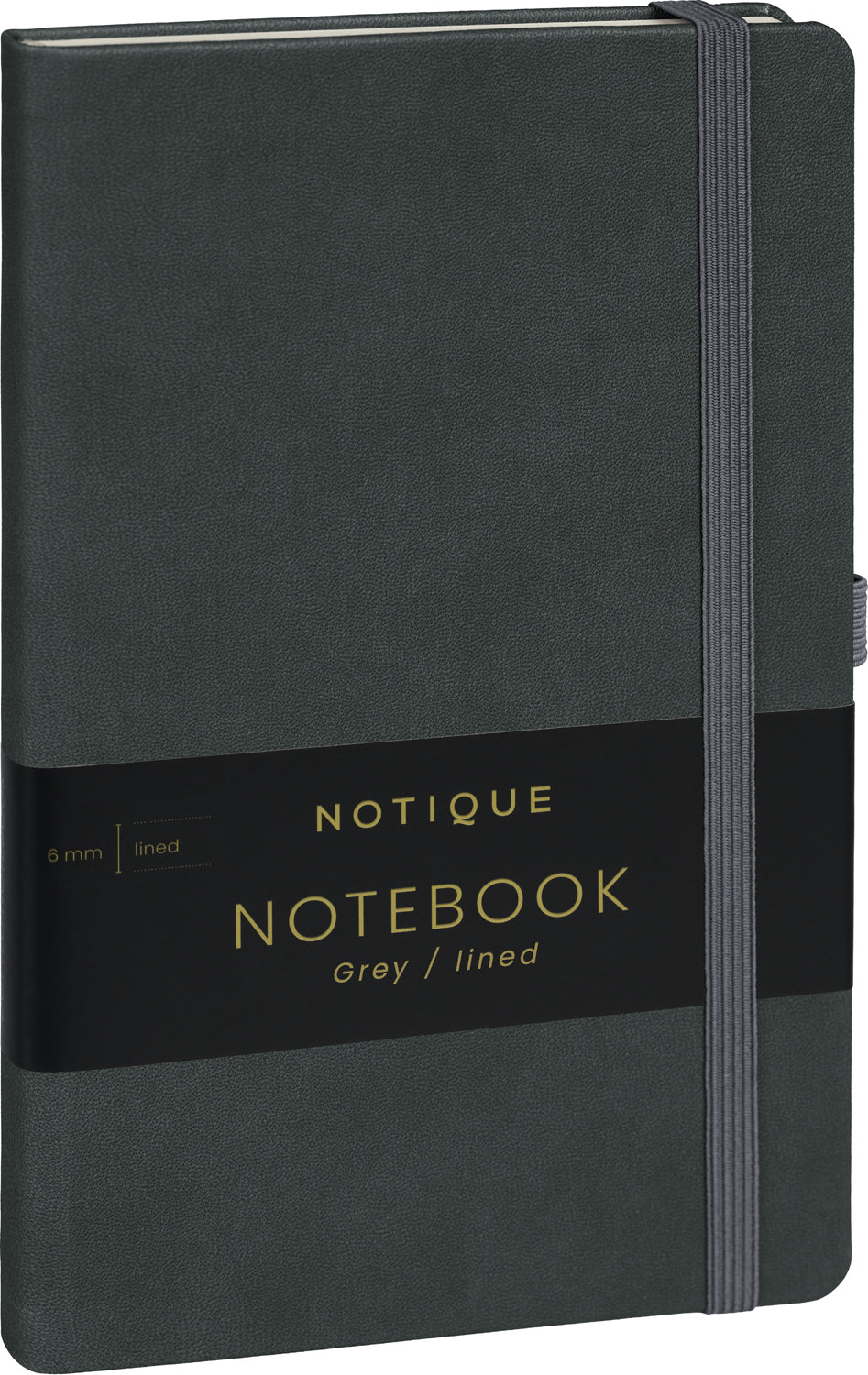 Notebook Grey, lined, 13 × 21 cm