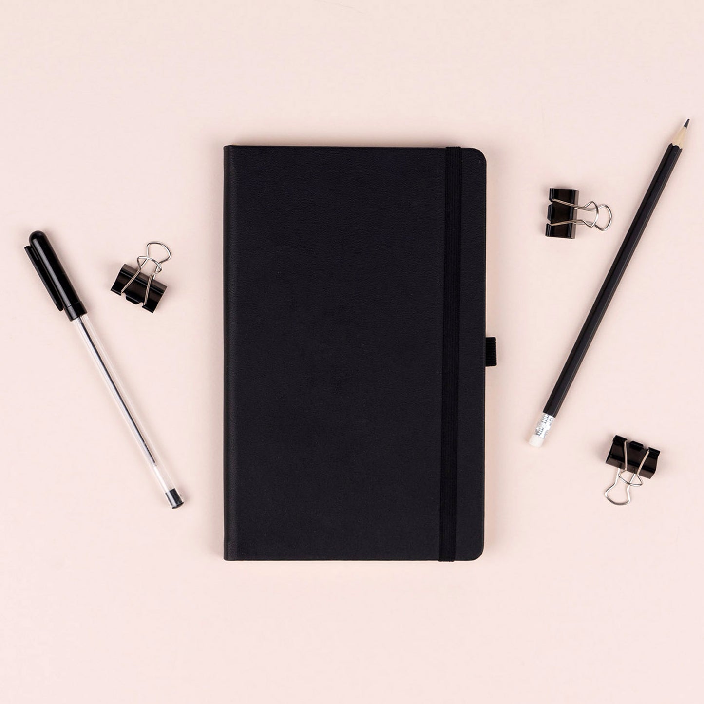 Notebook Black, lined, 13 × 21 cm