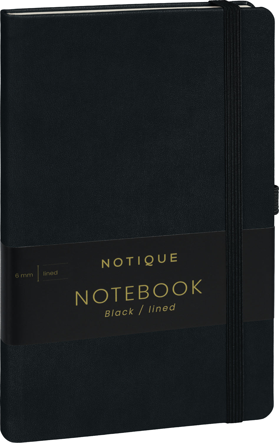 Notebook Black, lined, 13 × 21 cm