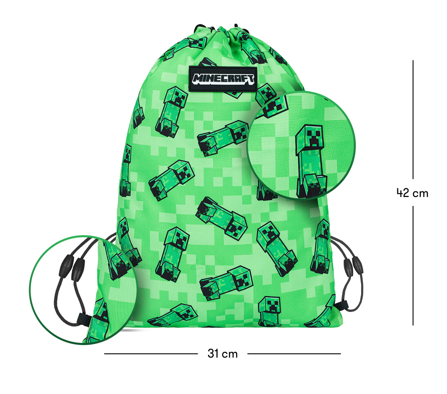 MINECRAFT SET 2 Creeper: pencil case, gym sack