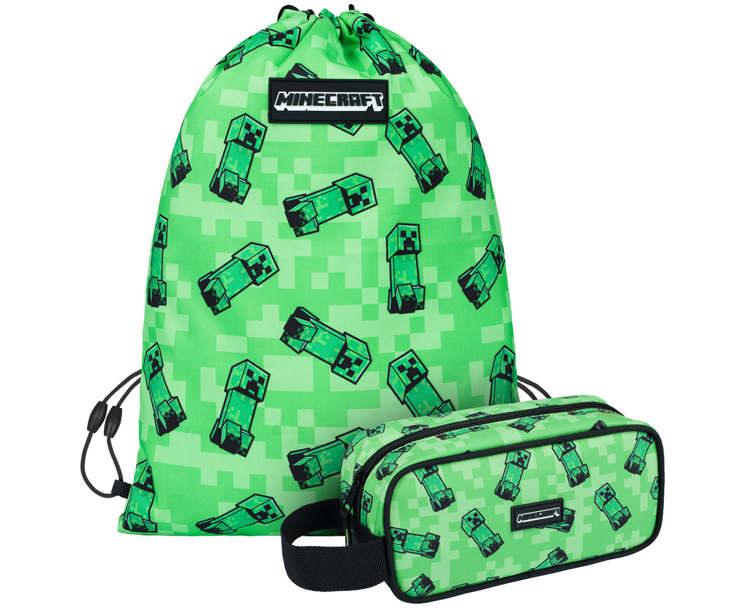 MINECRAFT SET 2 Creeper: pencil case, gym sack