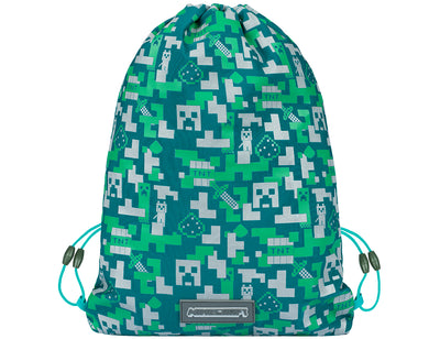 MINECRAFT SET 2 Silver Creeper: pencil case, gym sack