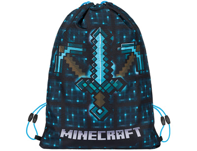 MINECRAFT SET 2 Blue Axe and Sword: pencil case, gym sack