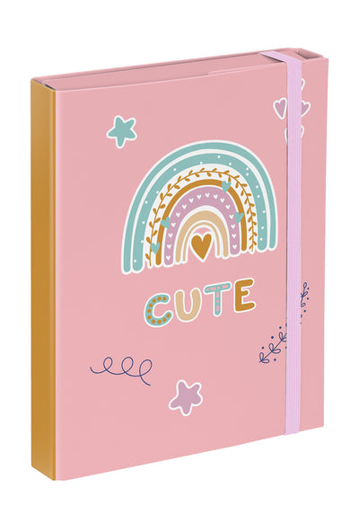 School file folder A5 Pink Rainbow