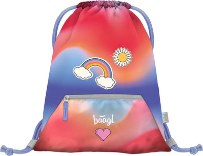Gym sack with zip pocket Rainbow Red