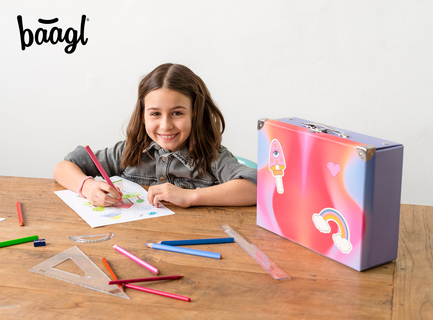 Foldable school supply box Hippie