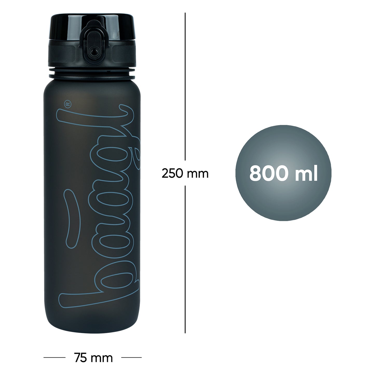 Tritan bottle Black, 800 ml