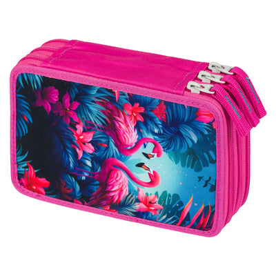 Three-tier pencil case Flamingos