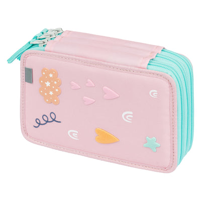 Three-tier pencil case Pink Rainbow