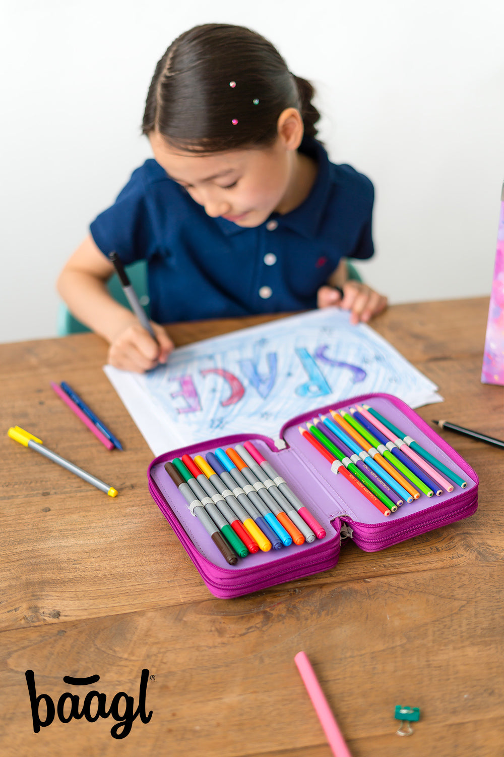 Three-tier pencil case Royal Unicorn