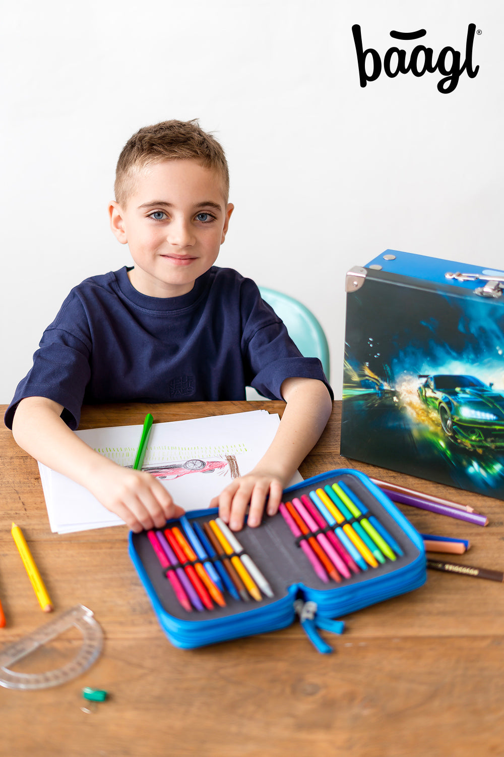 Three-tier pencil case Racing Car