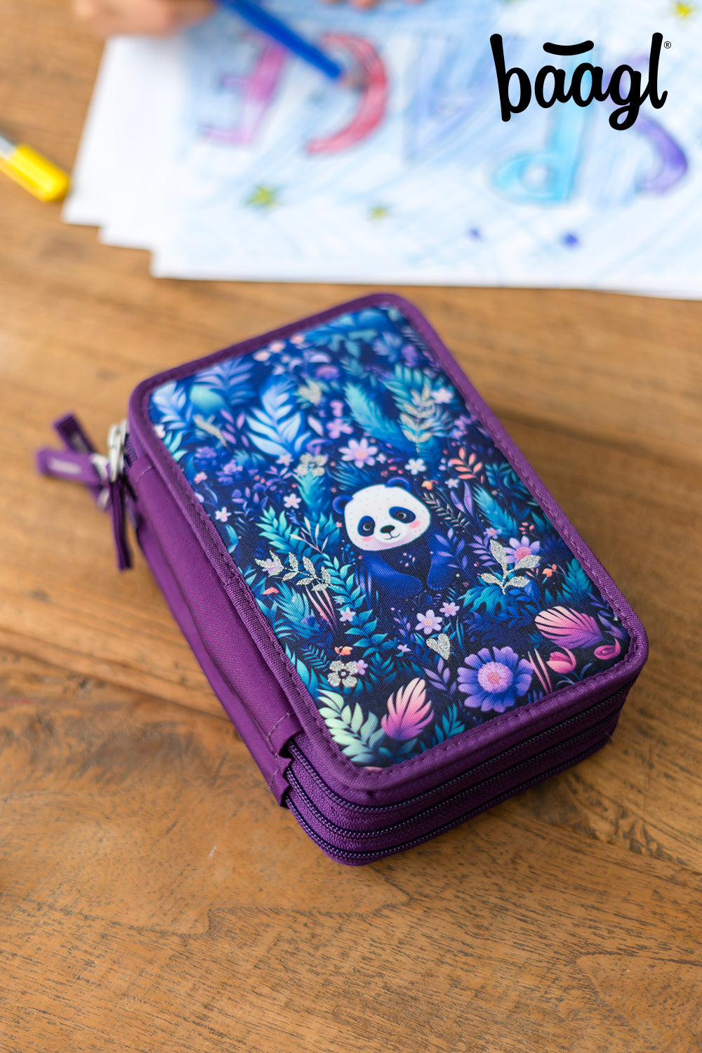 Three-tier pencil case Jungle Panda