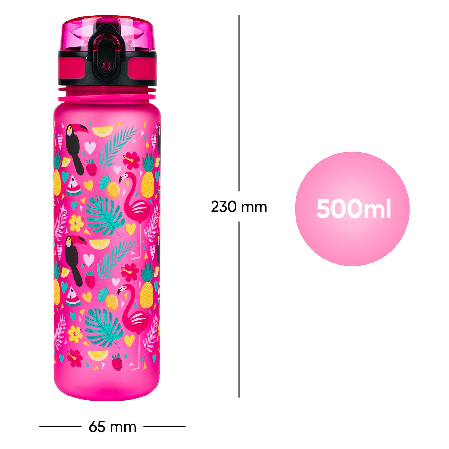 Tritan bottle Flamingos, 500 ml