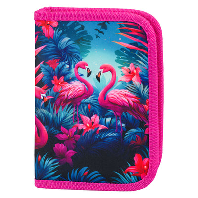 One-tier pencil case Flamingos