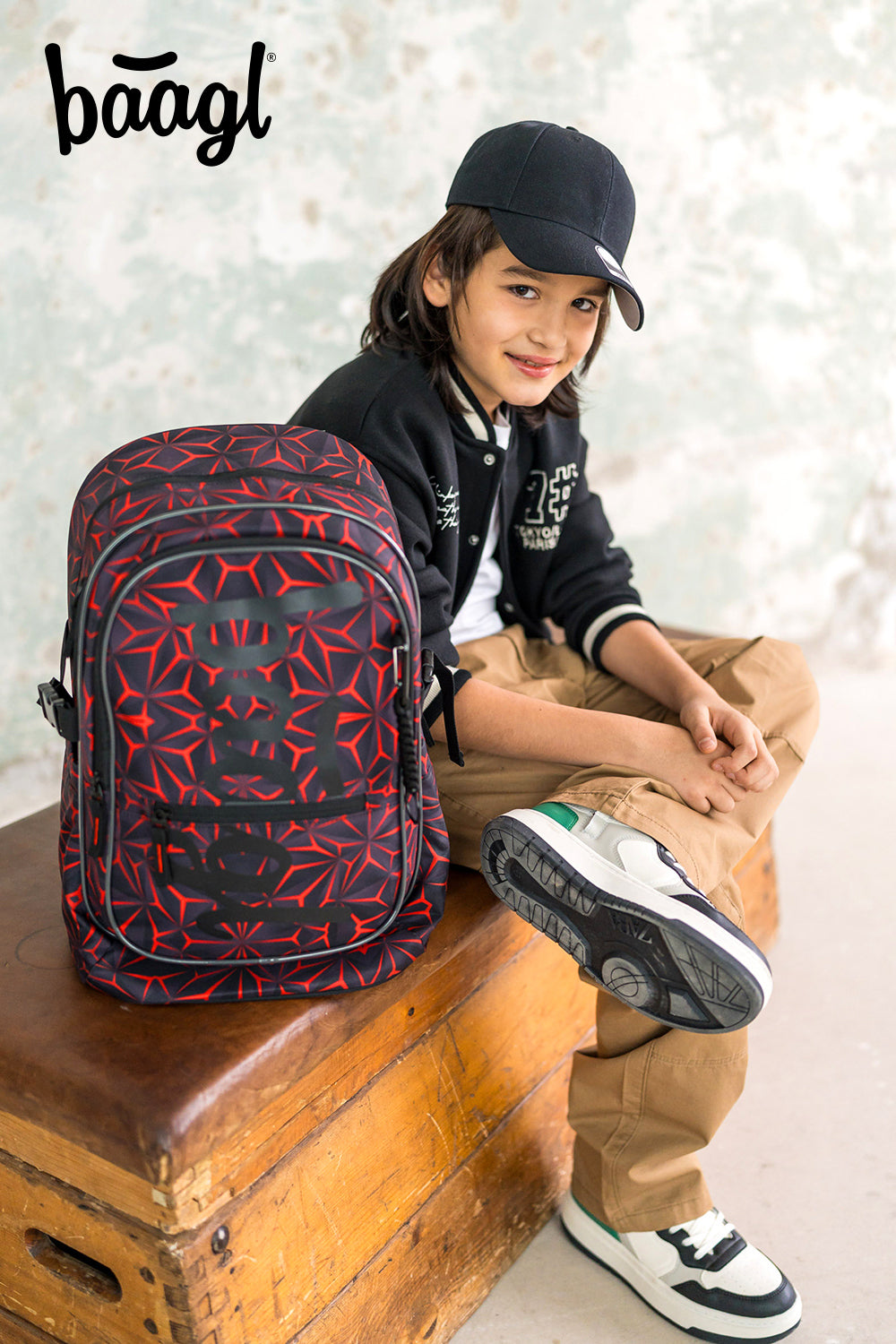 School backpack Core Red Polygon