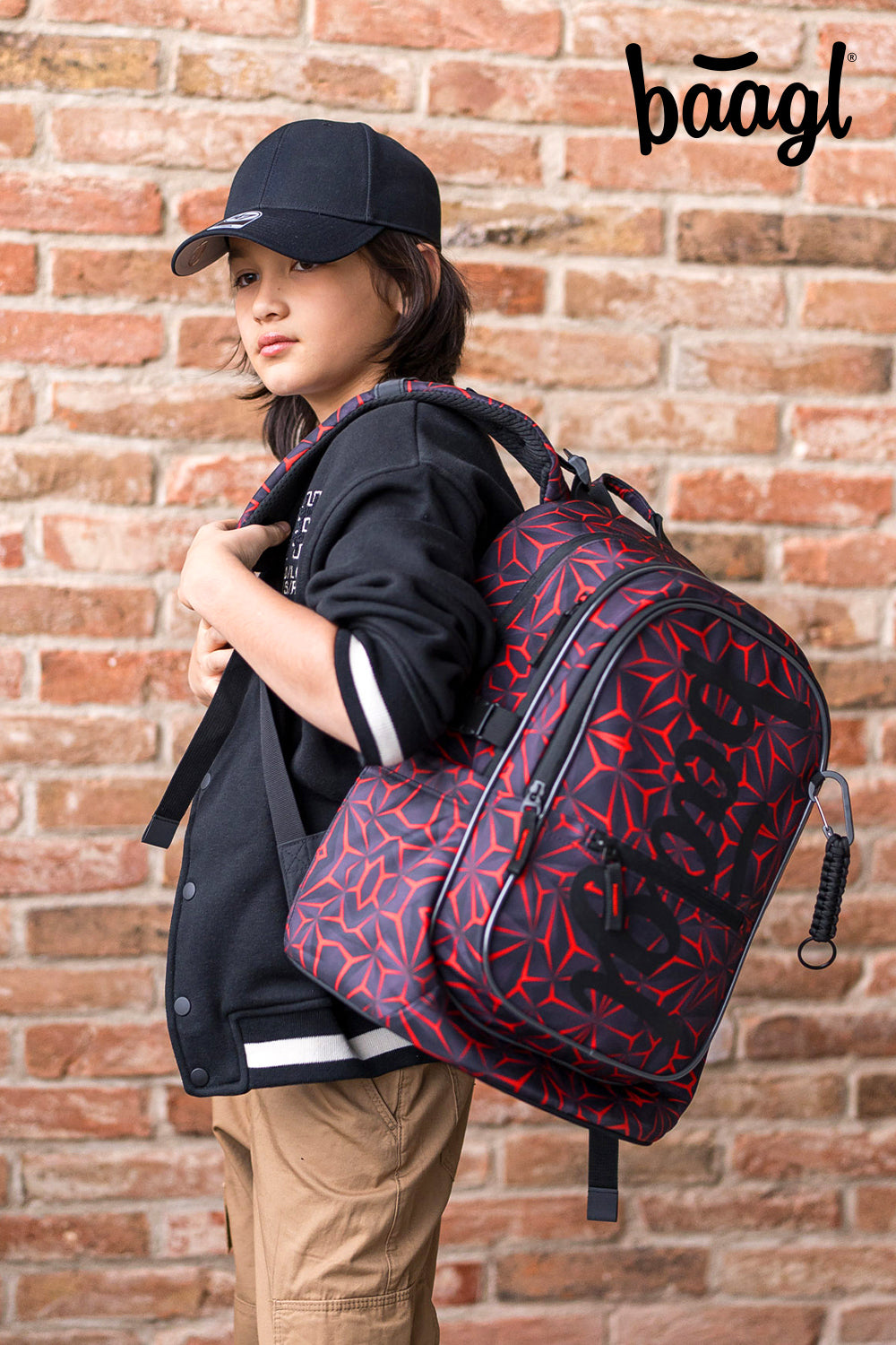 School backpack Core Red Polygon