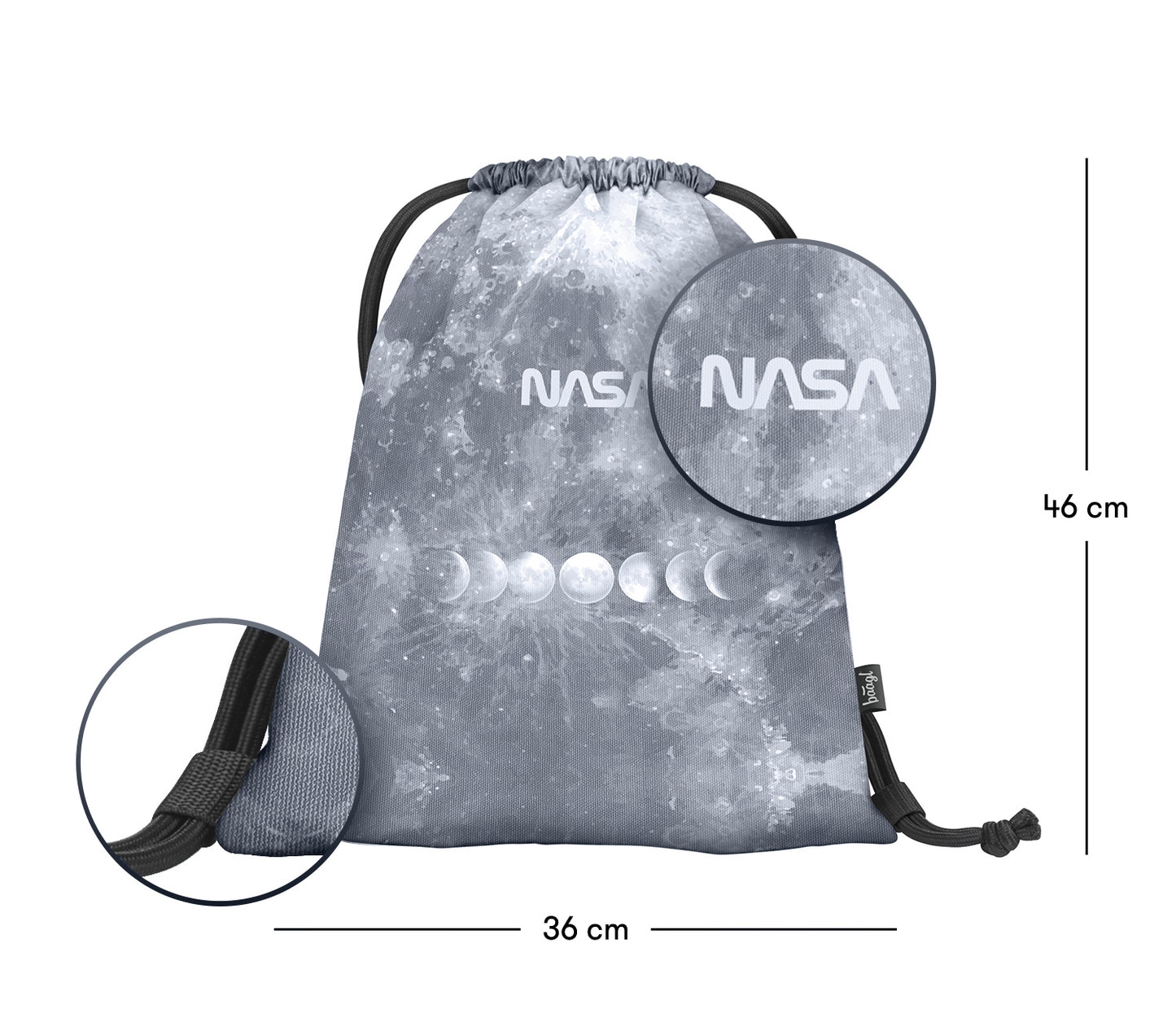 Gym sack NASA Grey