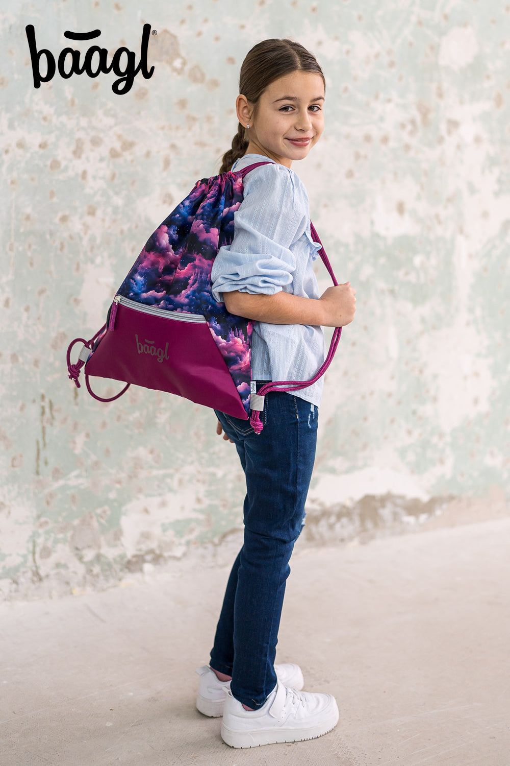 Gym sack with zip pocket Royal Unicorn