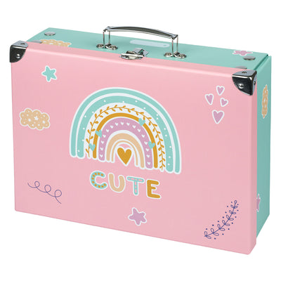 Foldable school supply box Pink Rainbow