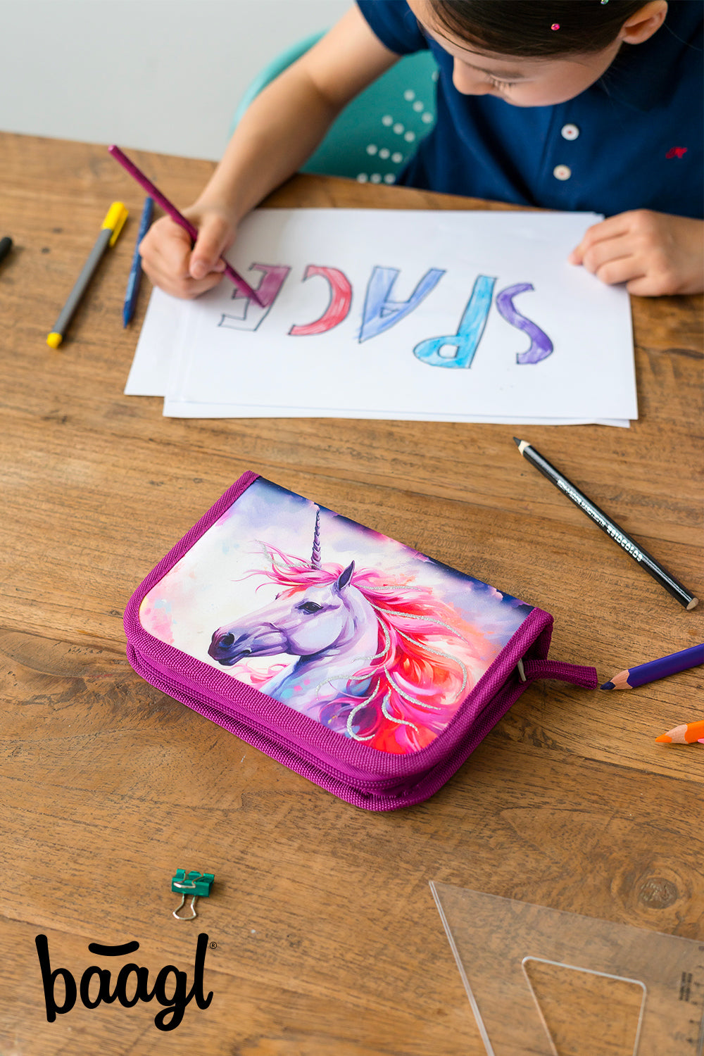 One-tier pencil case Royal Unicorn