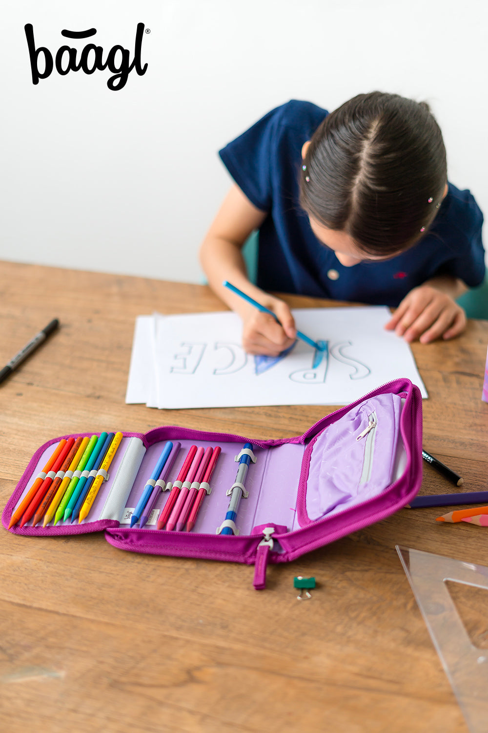 One-tier pencil case Royal Unicorn