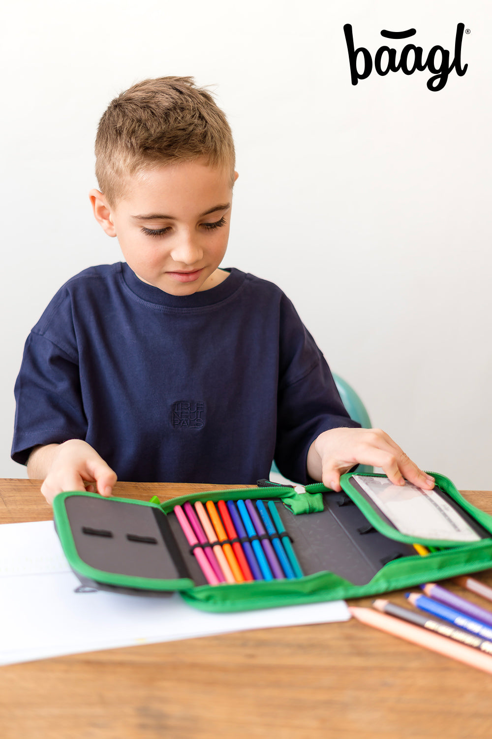 One-tier pencil case Football Green Ball