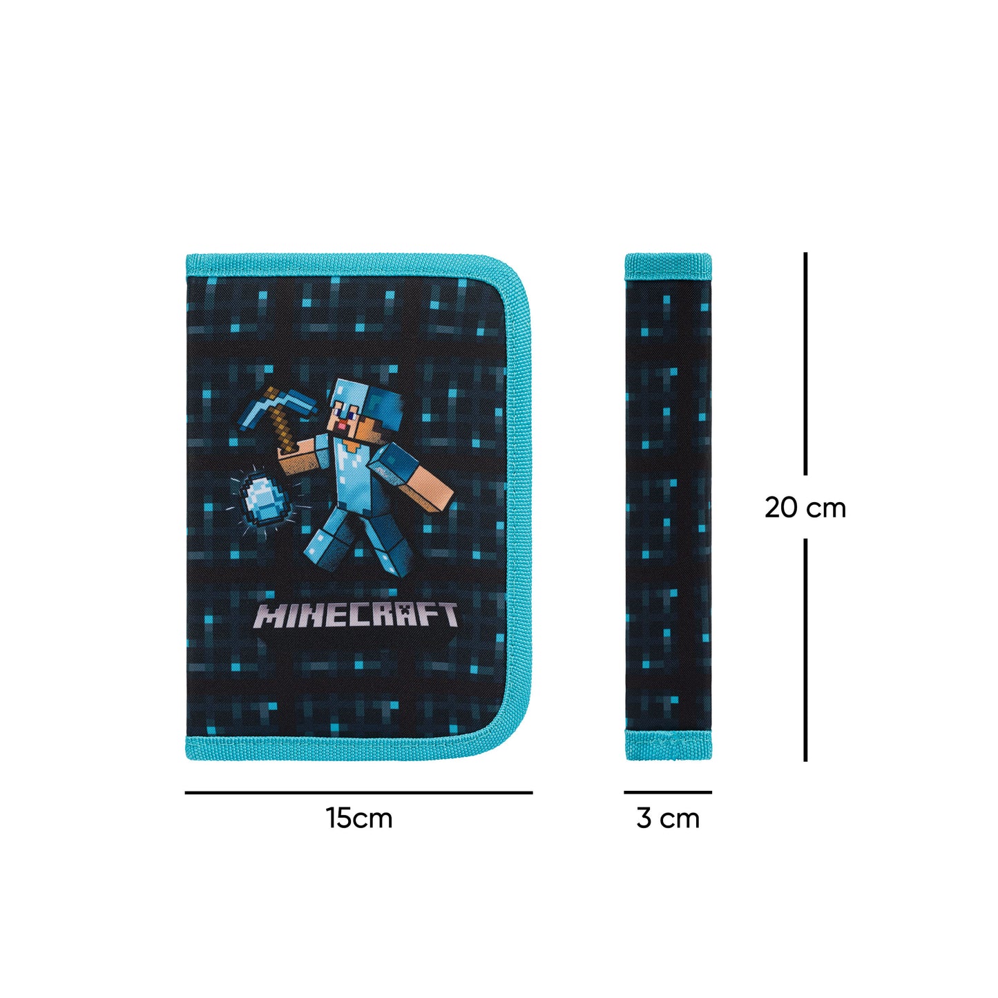 One-tier pencil case Minecraft Blue Axe