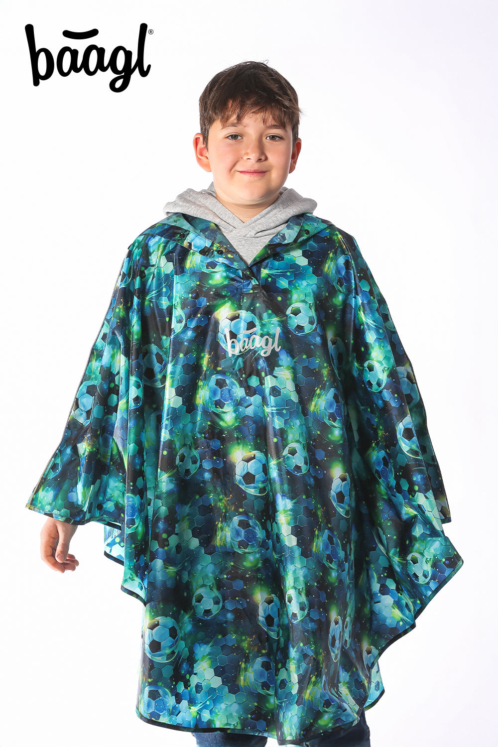 Outdoor Rain pončo Football size M (130 -150 cm)