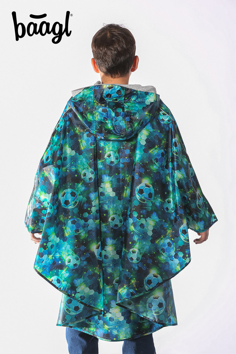 Outdoor Rain pončo Football size M (130 -150 cm)