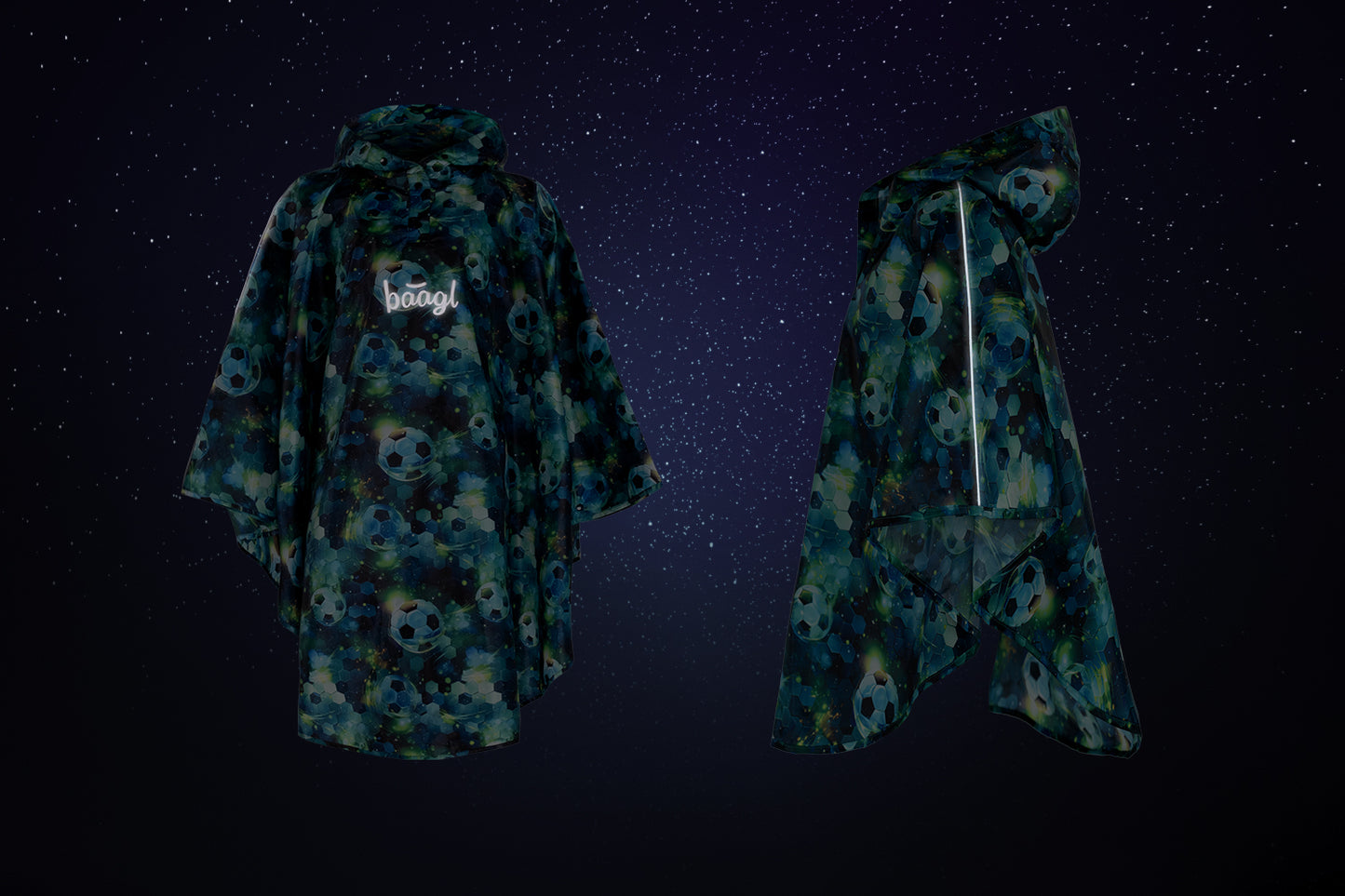 Outdoor Rain pončo Football size M (130 -150 cm)