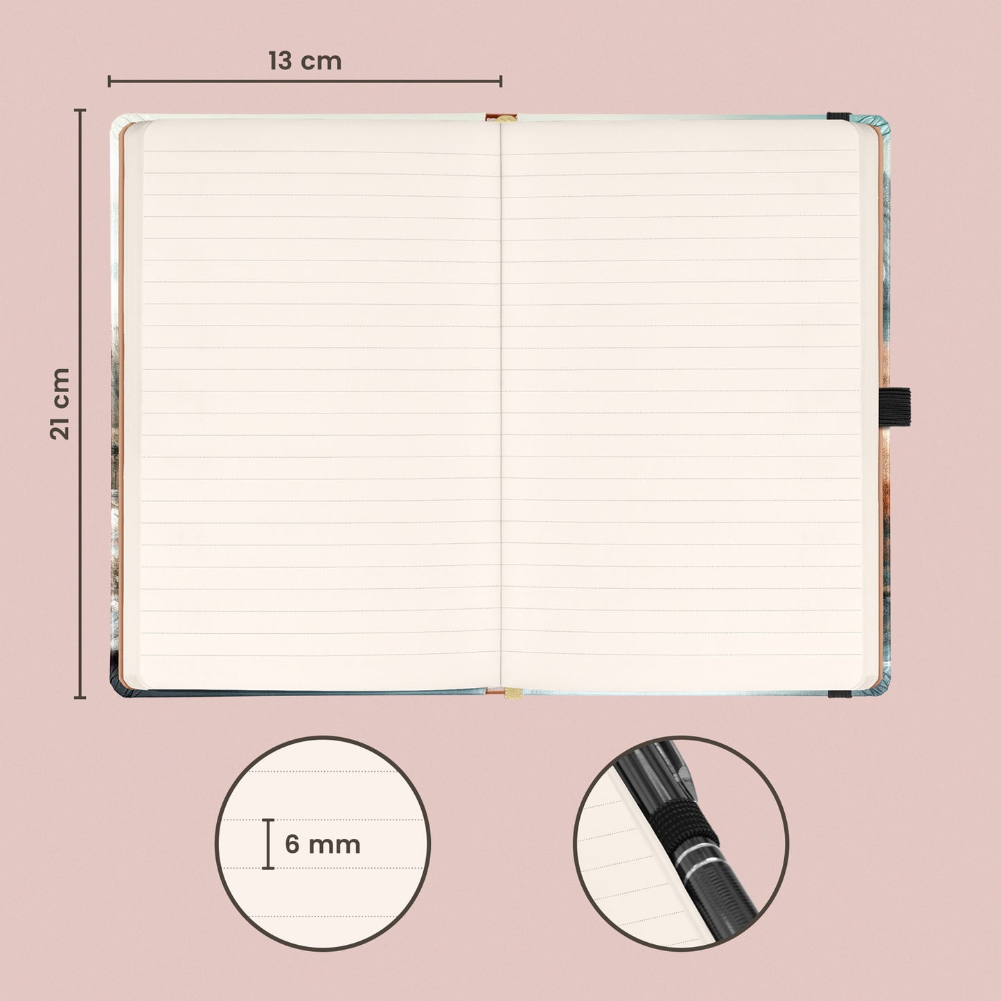 Notebook Japan, lined, 13 × 21 cm