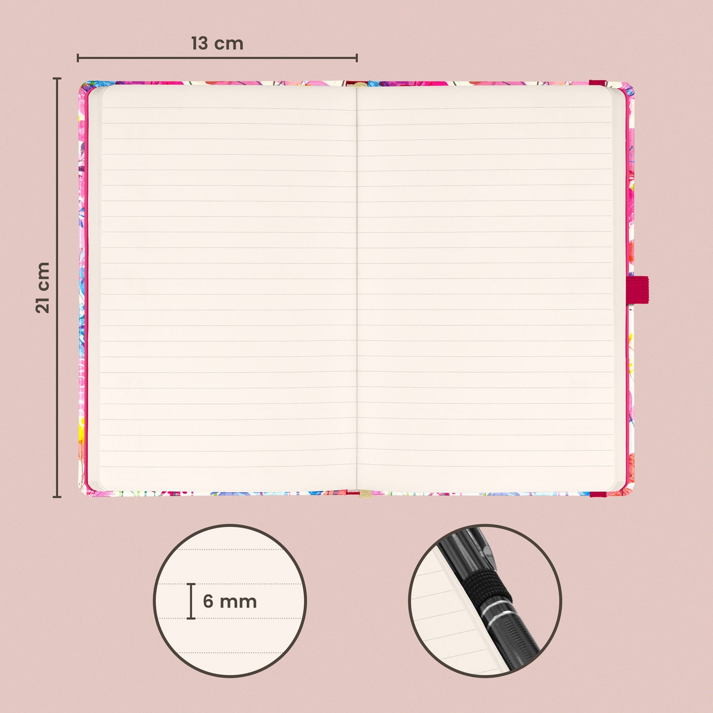 Notebook Spring, lined, 13 × 21 cm