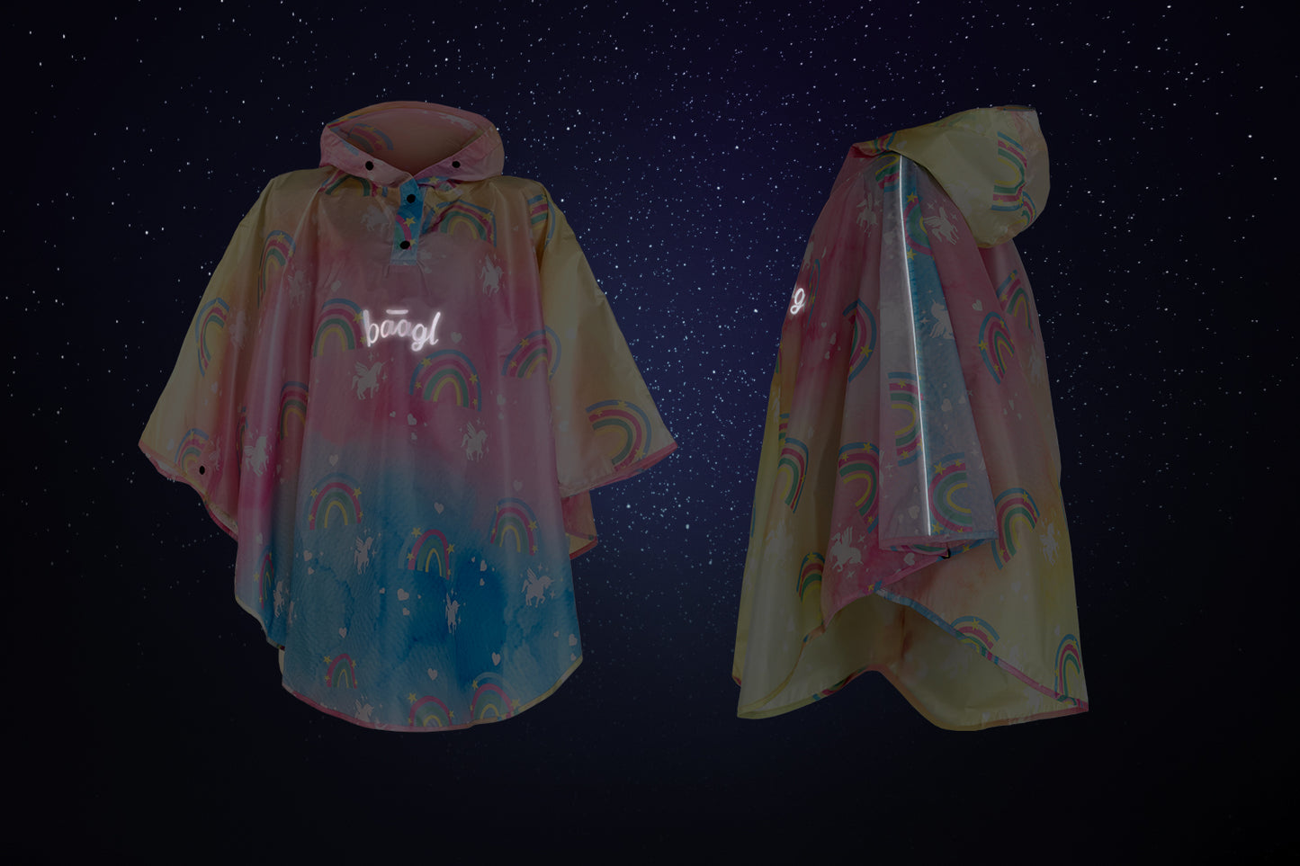 Outdoor Rain pončo Unicorn size XS (90 -110 cm)