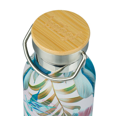 Thermo bottle with bamboo lid Leafs, 500 ml