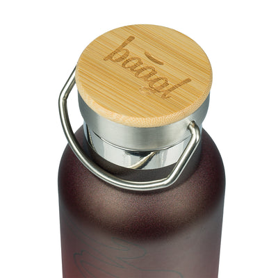 Thermo bottle with bamboo lid Gradient red-black, 500 ml