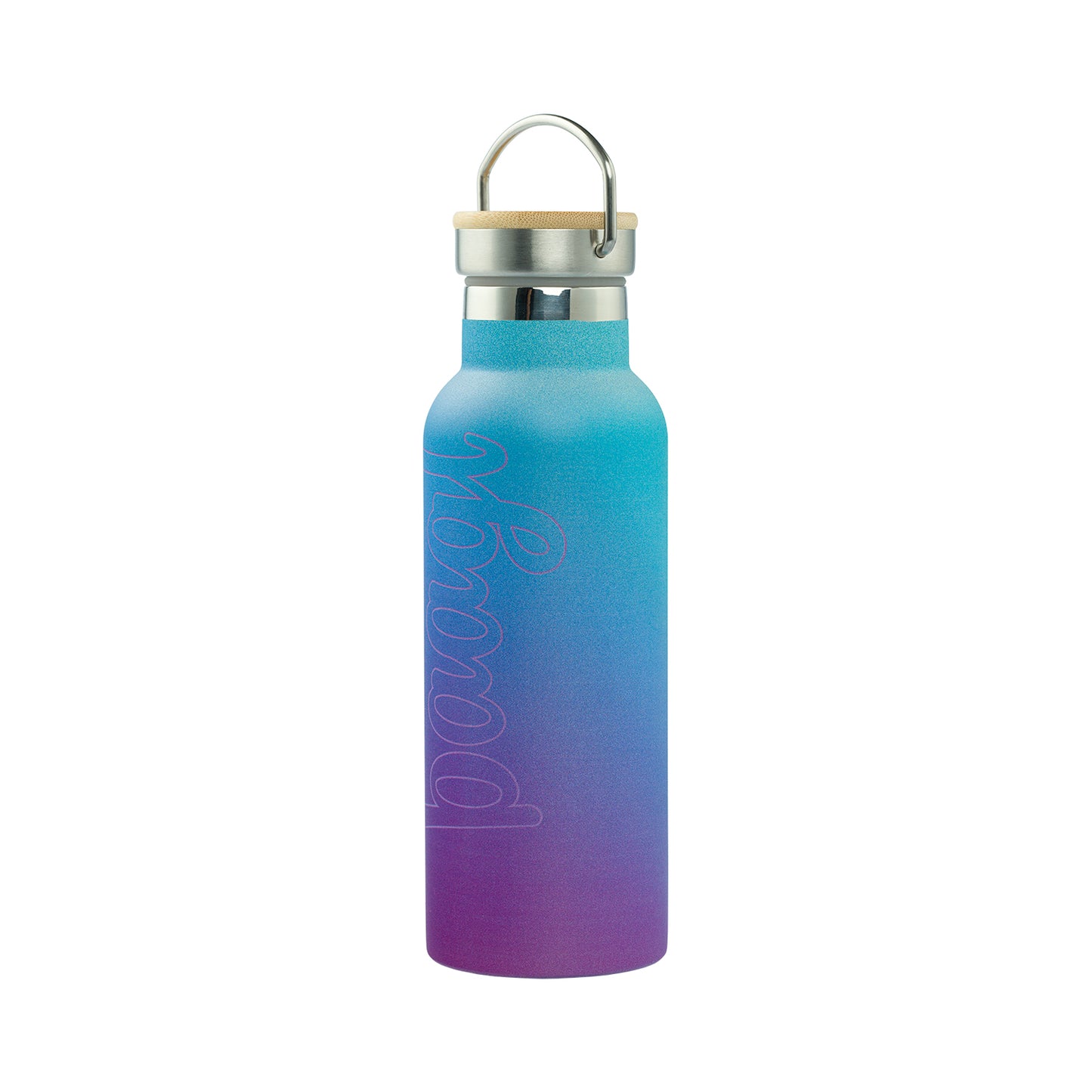 Thermo bottle with bamboo lid Gradient blue-purple, 500 ml