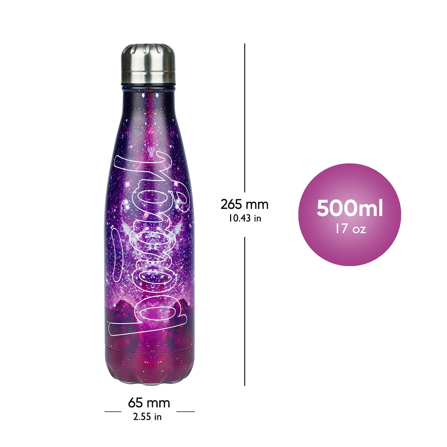 Thermo bottle with metal lid Galaxy, 500 ml