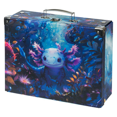 Foldable school supply box Axolotl