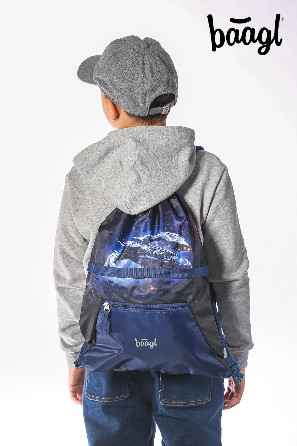 Gym sack with zip pocket Spacecraft