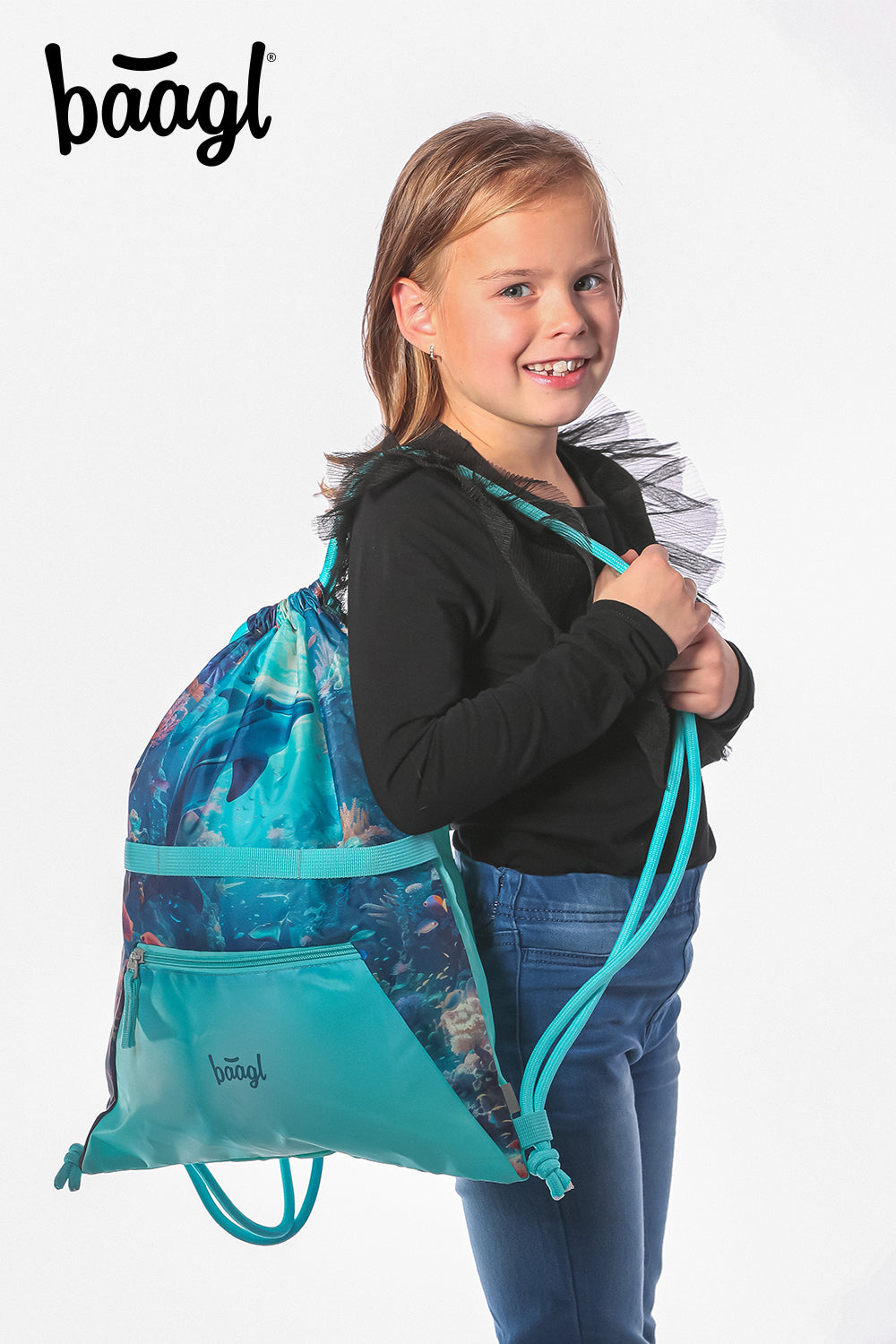 Gym sack with zip pocket Dolphin