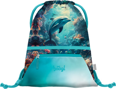 Gym sack with zip pocket Dolphin