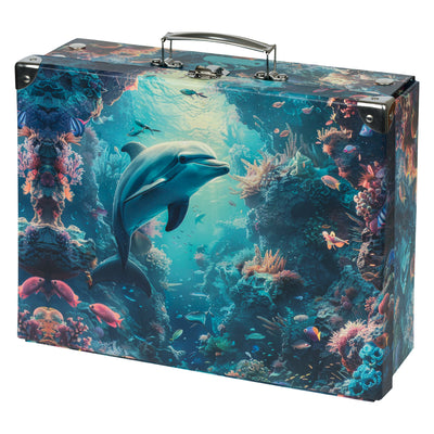 Foldable school supply box Dolphin