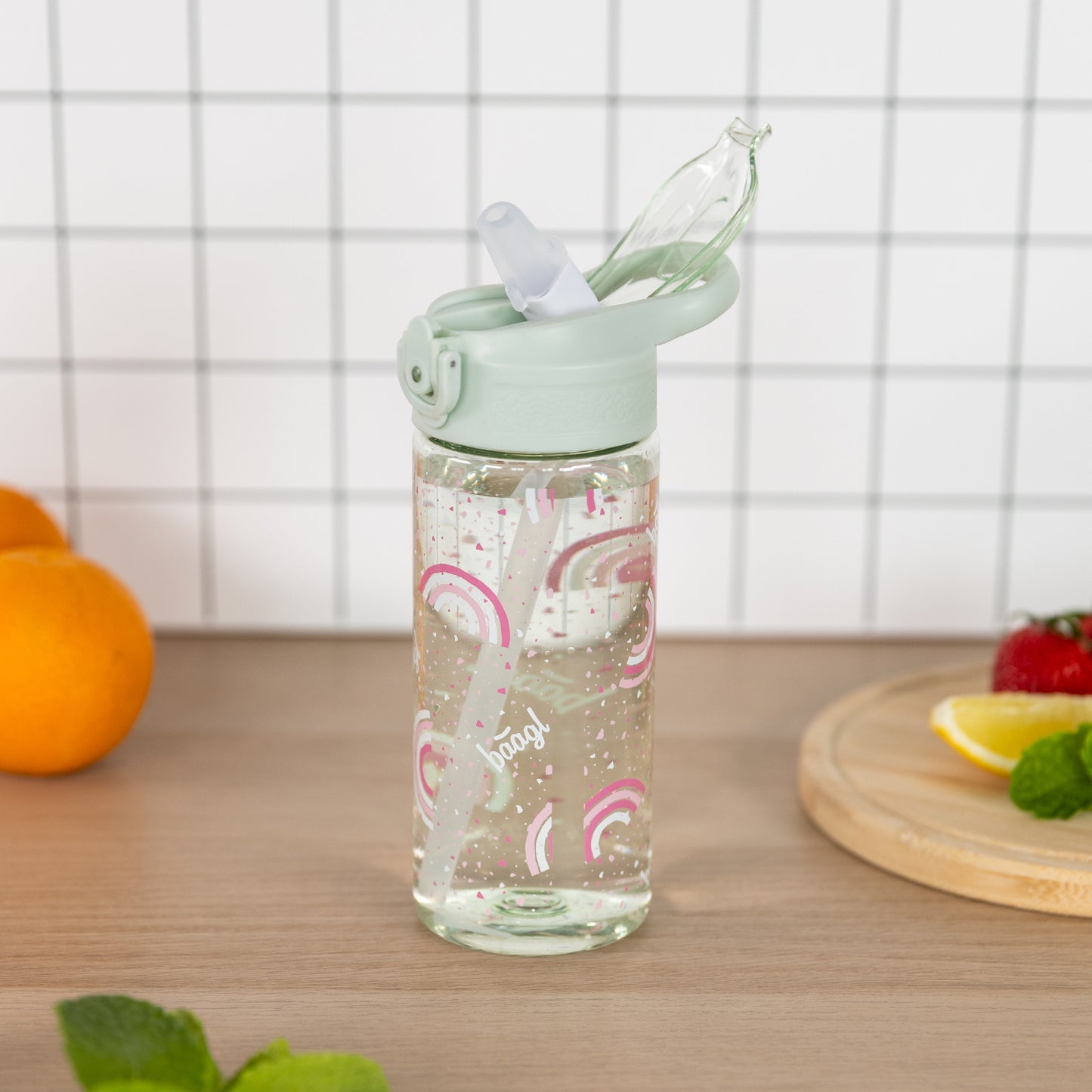 Tritan bottle with straw Rainbow, 500 ml