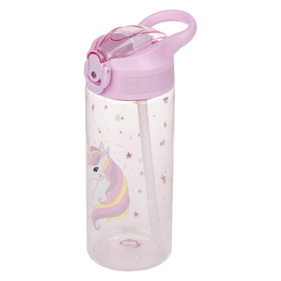 Tritan bottle with straw Rainbow Unicorn, 500 ml
