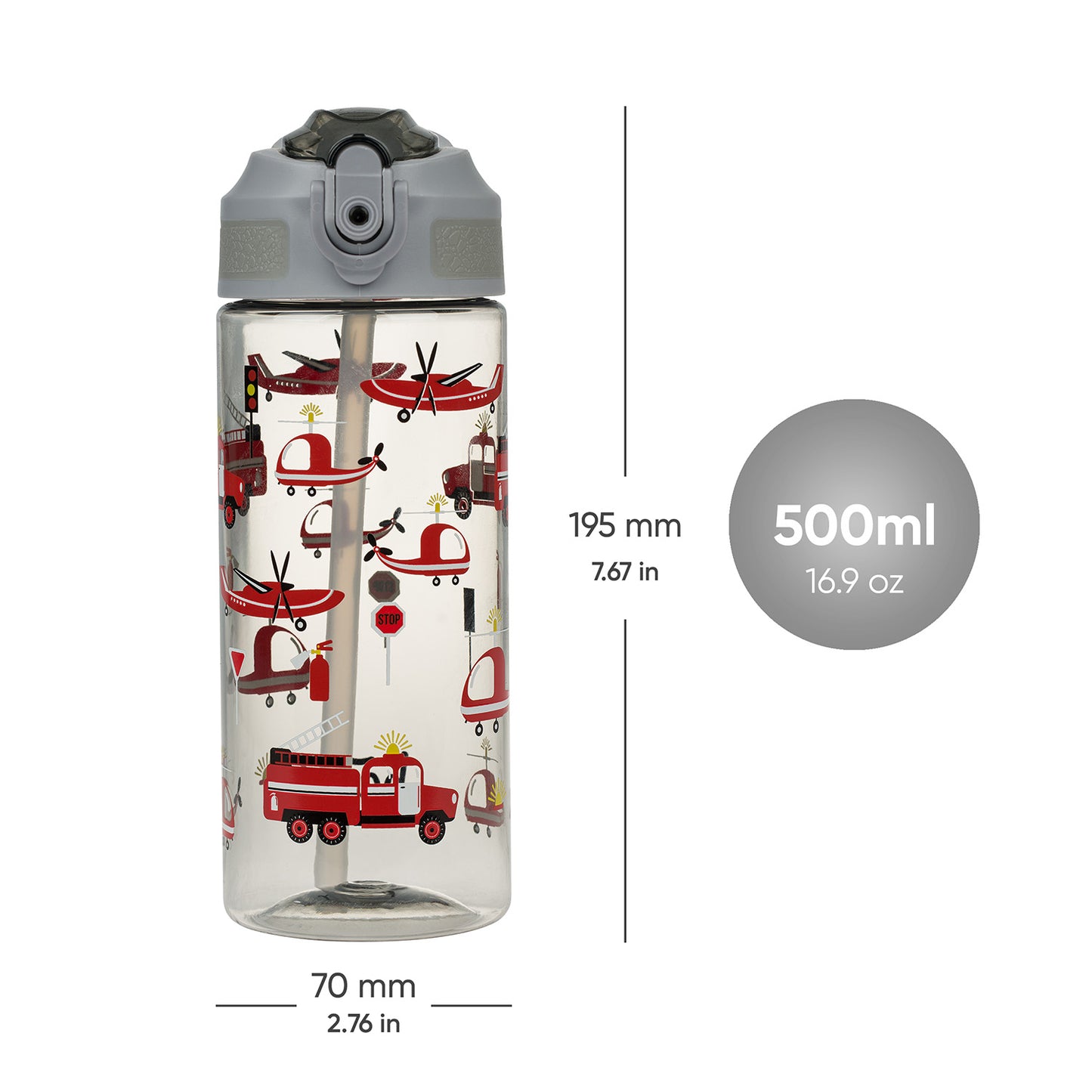 Tritan bottle with straw Rescuers, 500 ml