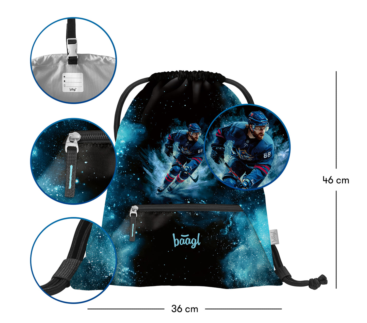 Gym sack with zip pocket Ice hockey