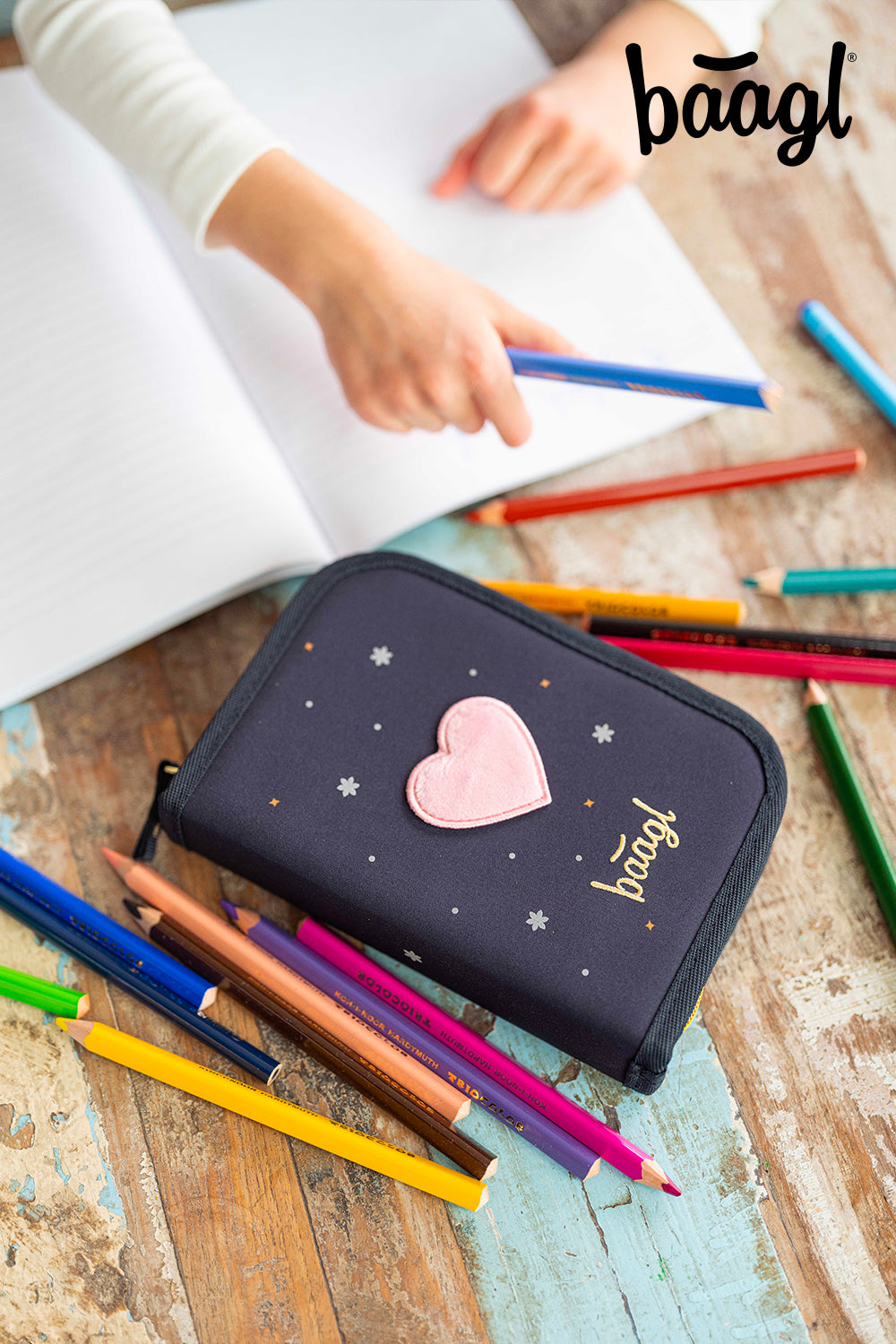 One-tier pencil case Unicorn Gold