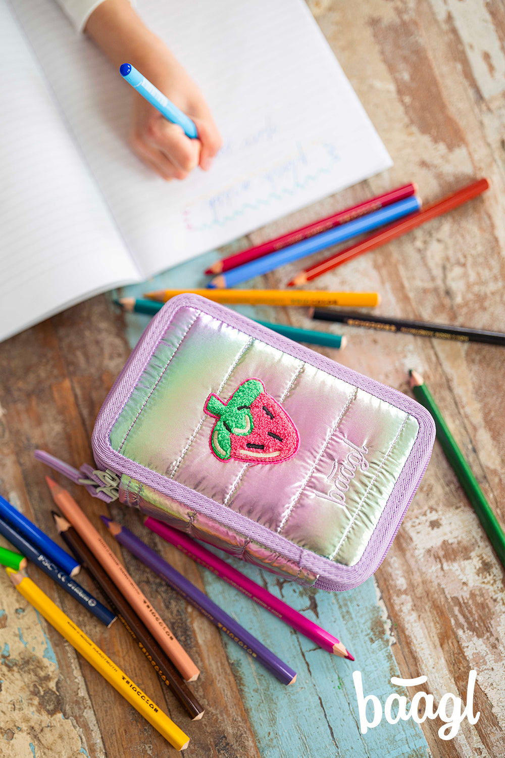 Three-tier pencil case Lavender