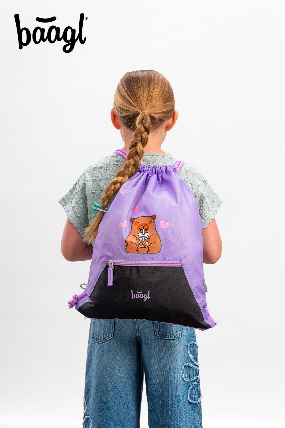 Gym sack with zip pocket Capybara